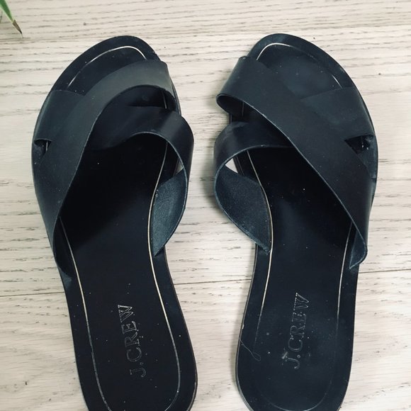 J. Crew Black Fat Sandals - Picture 3 of 8